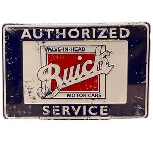 Buick Service Sign Metal Embossed Auto Garage‎ Man Cave Decor 12x9 Sealed